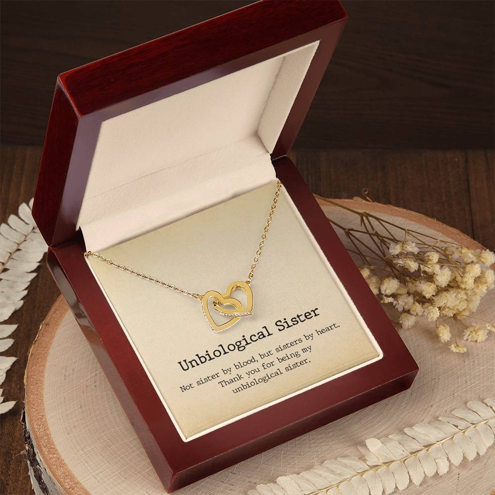 Unbiological Sister Interlocked Hearts Necklace Interlocking Hearts Necklace