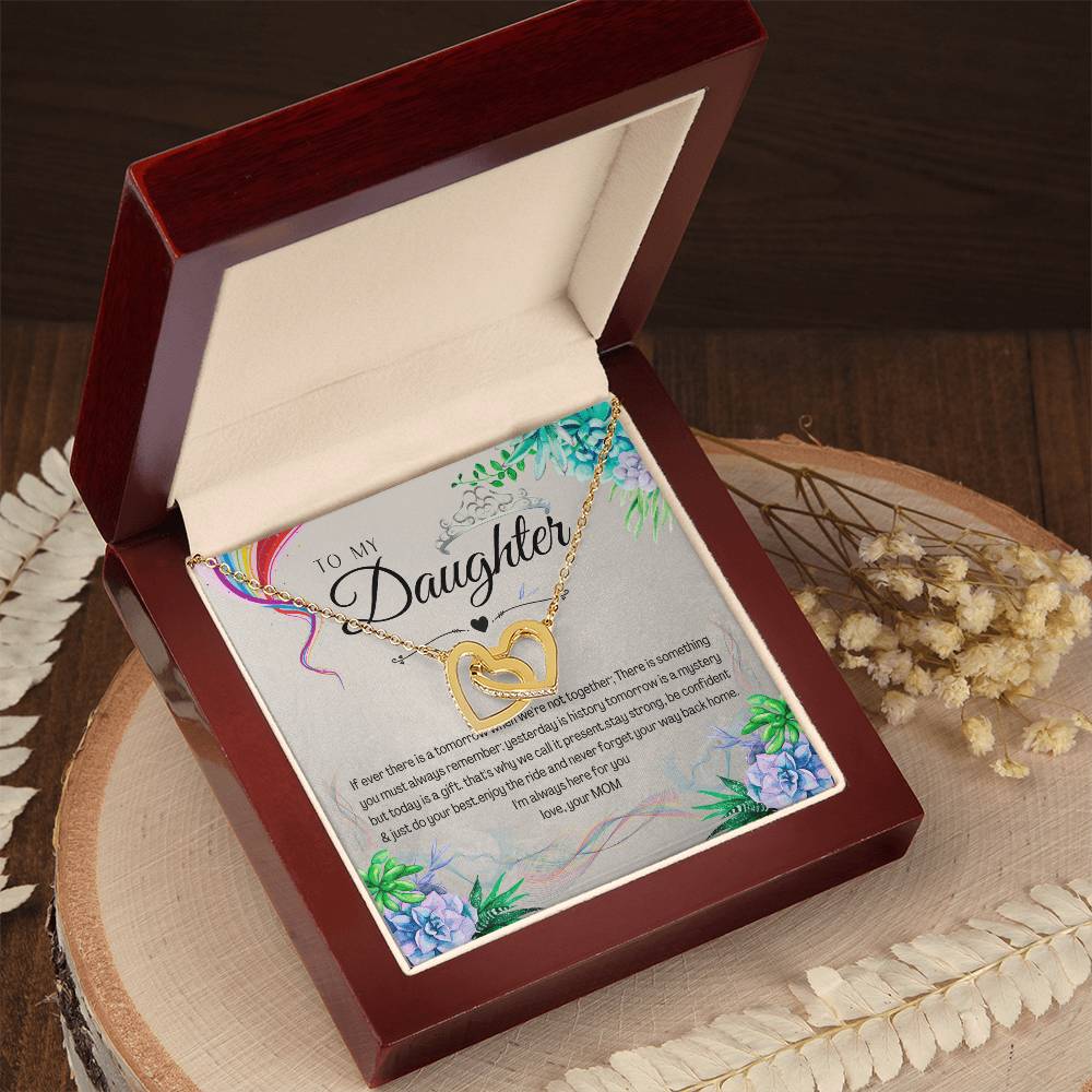 To My Daughter Interlocking Hearts Necklace