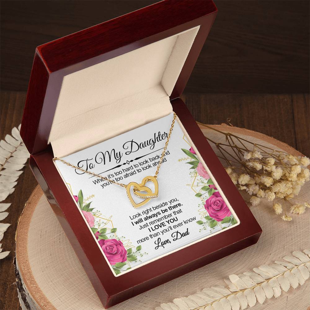 Always Beside You Necklace - To Daughter Interlocking Hearts Necklace