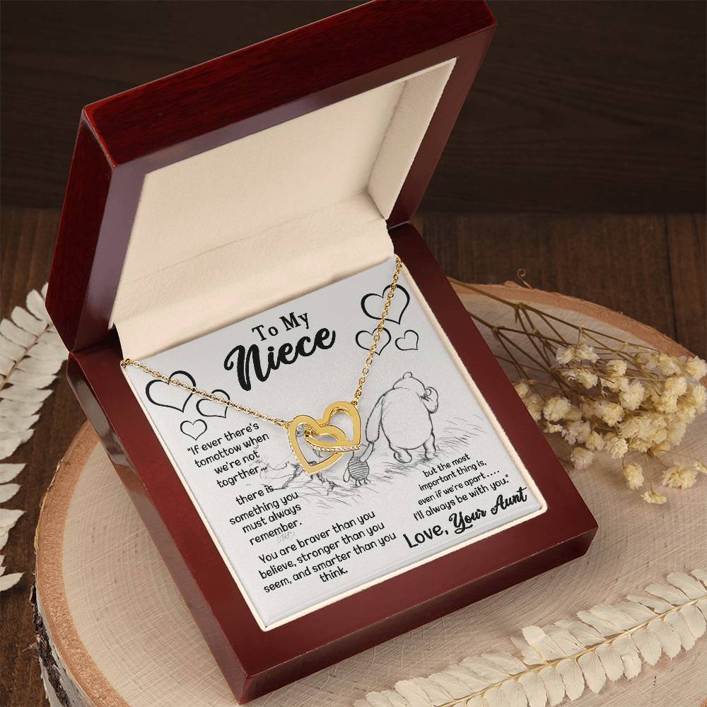 To My Niece Love Your Aunt Interlocking Hearts Necklace Gift For Niece Niece Gift From Aunt Niece Necklace Niece Birthday Gift