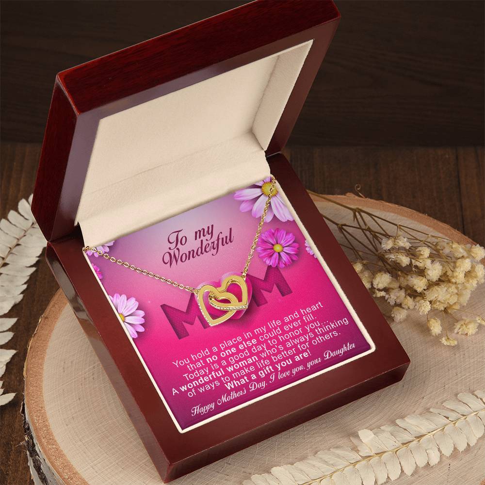 Daughters ! Perfect Mother'S Day Necklace Gift Interlocking Hearts Necklace