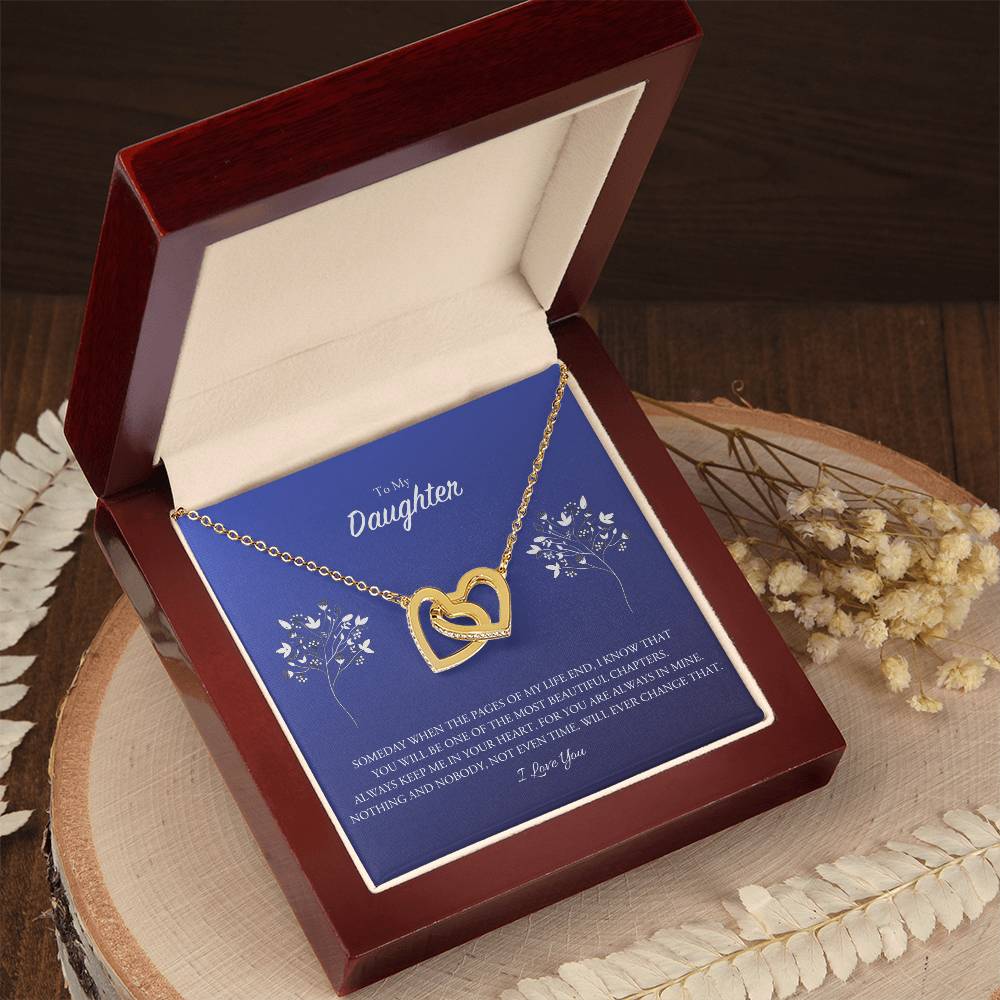 Daughter Two Hearts Necklace Interlocking Hearts Necklace