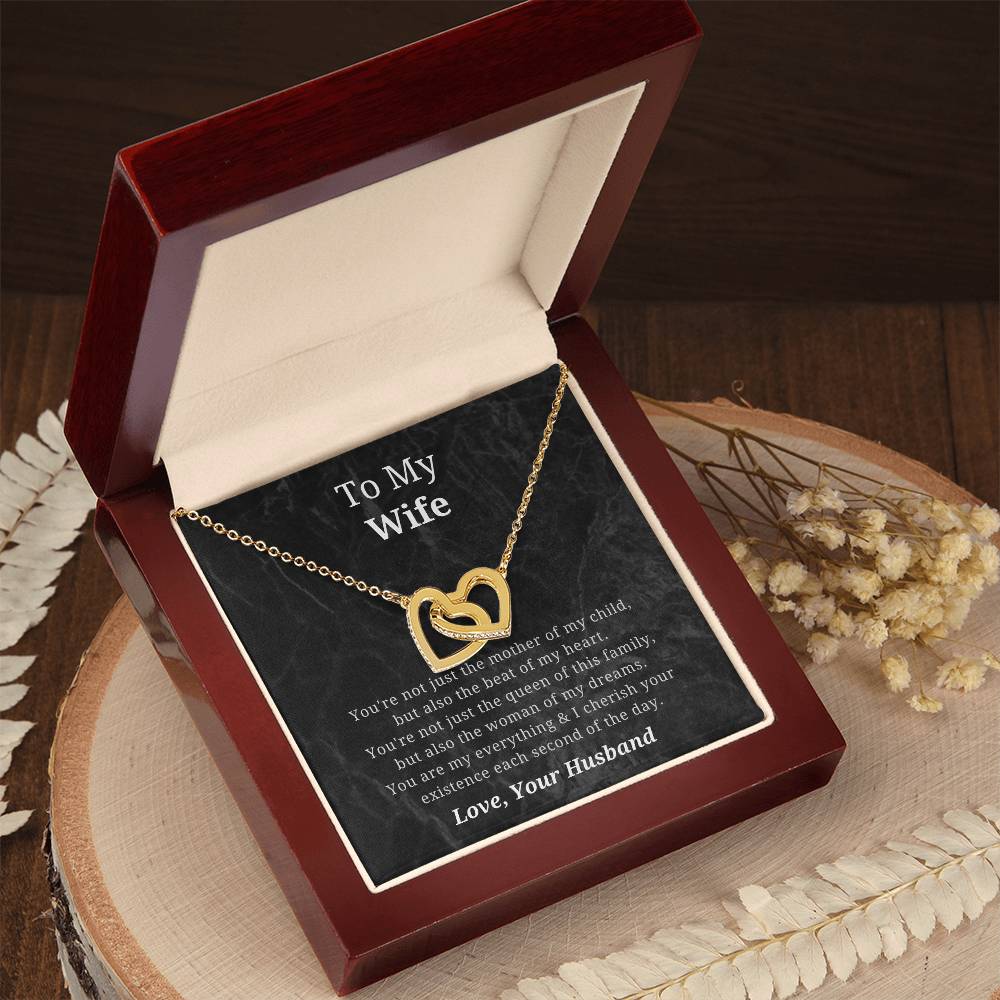 To My Wife Mother Of My Child Interlocked Hearts Necklace Interlocking Hearts Necklace