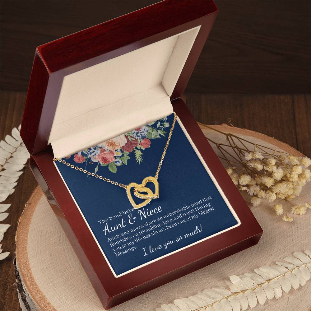 The Bond Between Aunt & Niece Interlocked Hearts Necklace Interlocking Hearts Necklace