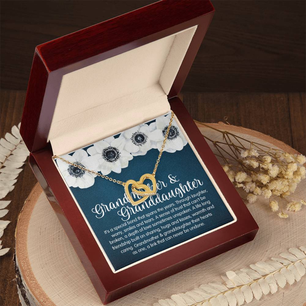 Granddaughter & Grandmother Love Interlocking Heart Necklace Interlocking Hearts Necklace