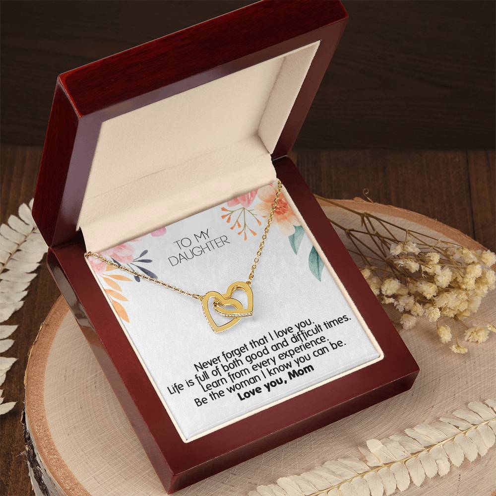 Mom ! Perfect Gift For Your Daughter - Unique Necklace Interlocking Hearts Necklace