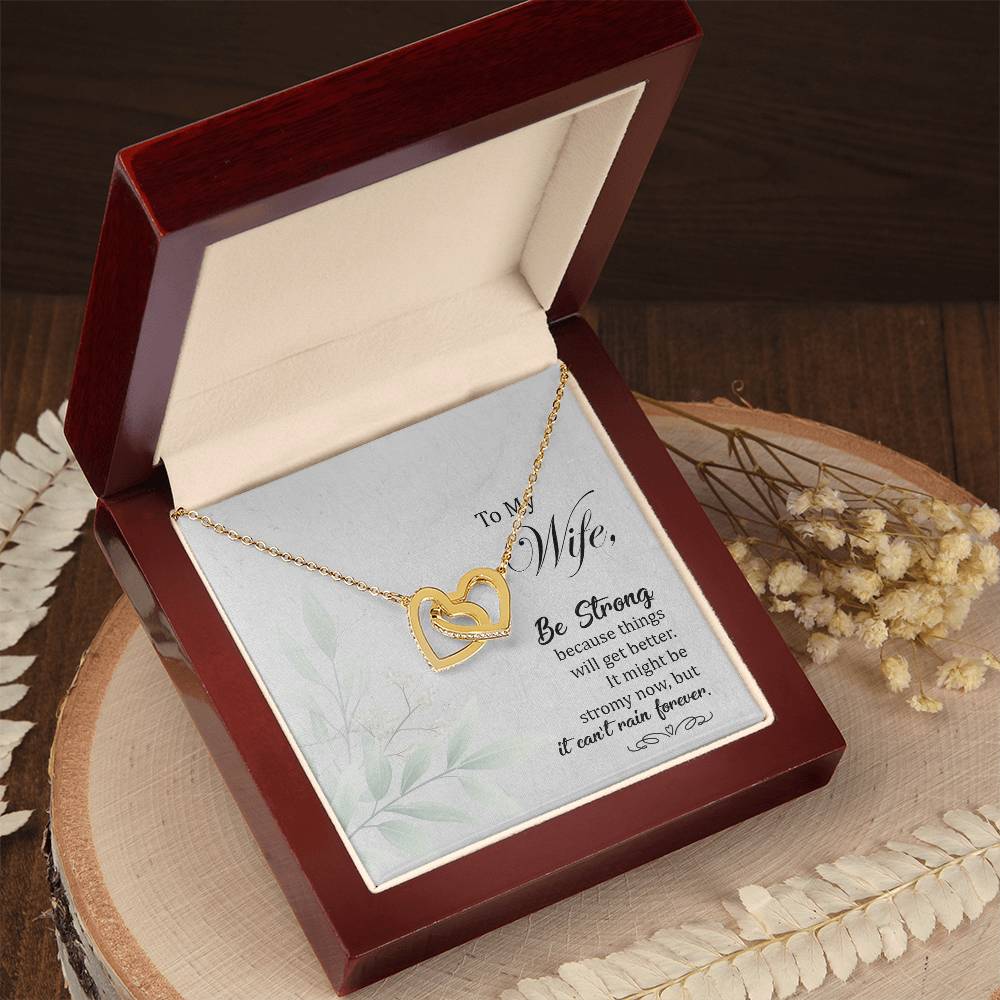To My Wife Interlocking Hearts Necklace
