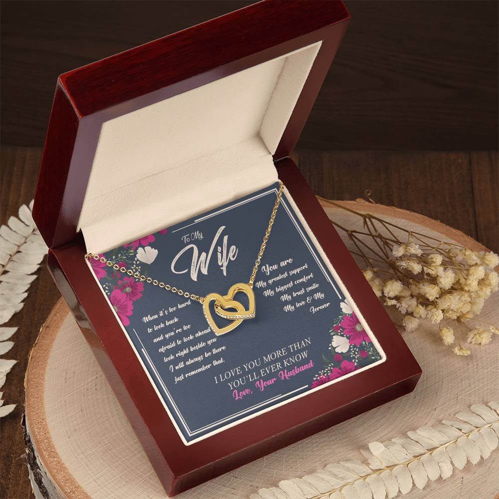Love Your Husband-My Love & My Forever Onterlocked Hearts Interlocking Hearts Necklace