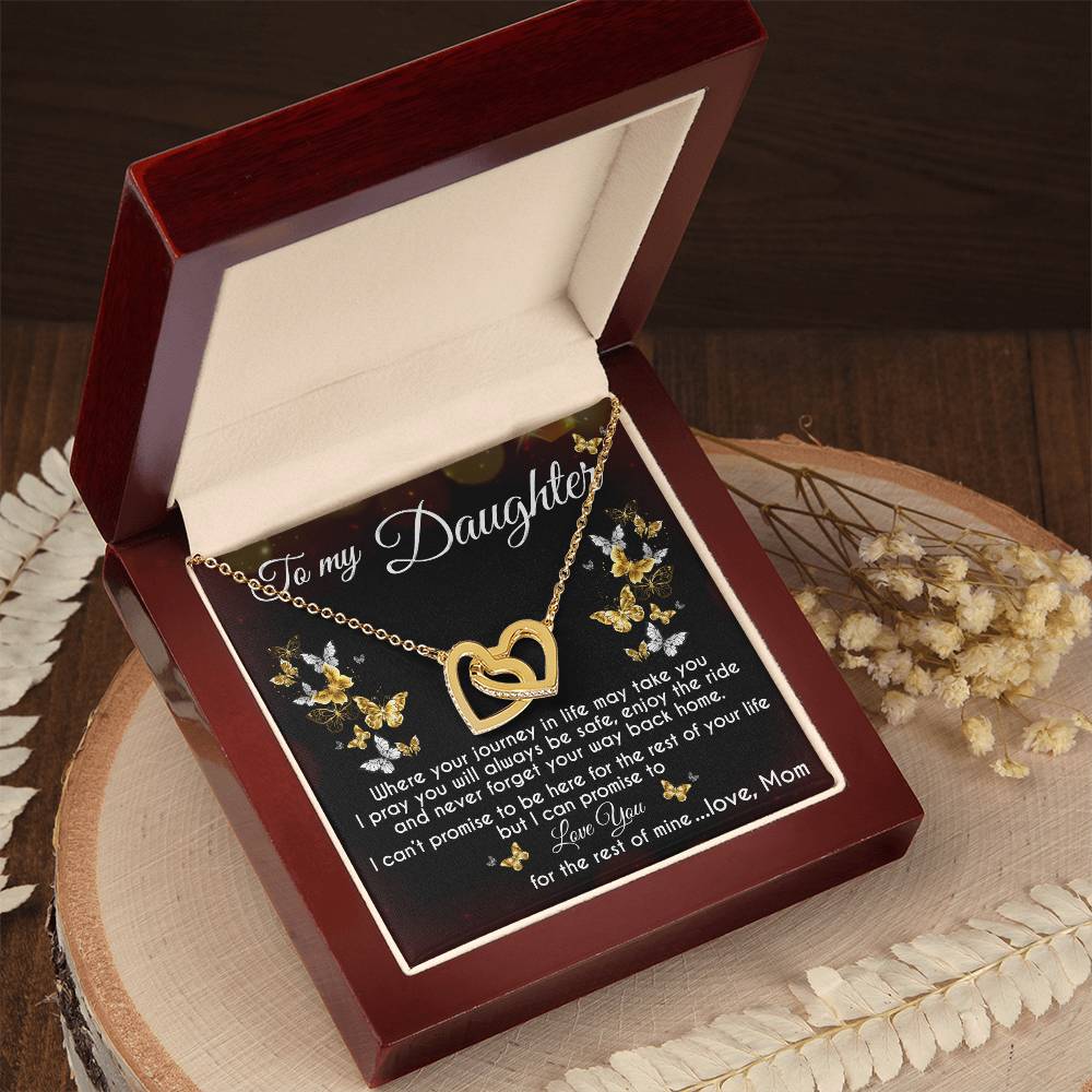 To My Daughter Interlocking Hearts Necklace