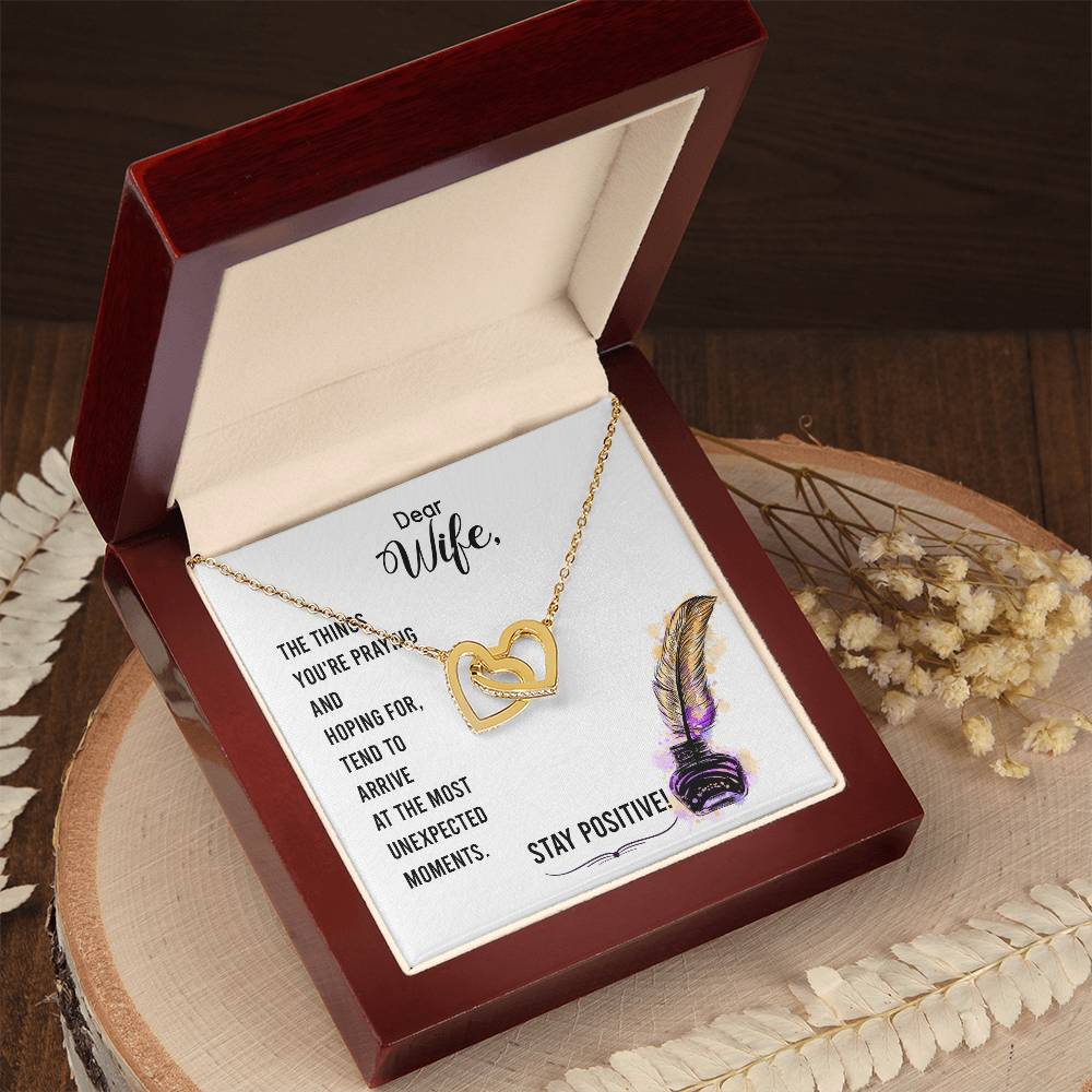 To Dear Wife Interlocking Hearts Necklace