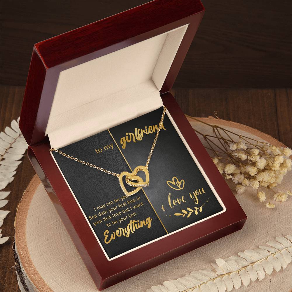 To My Girlfriend - Two Hearts Interlocking Hearts Necklace