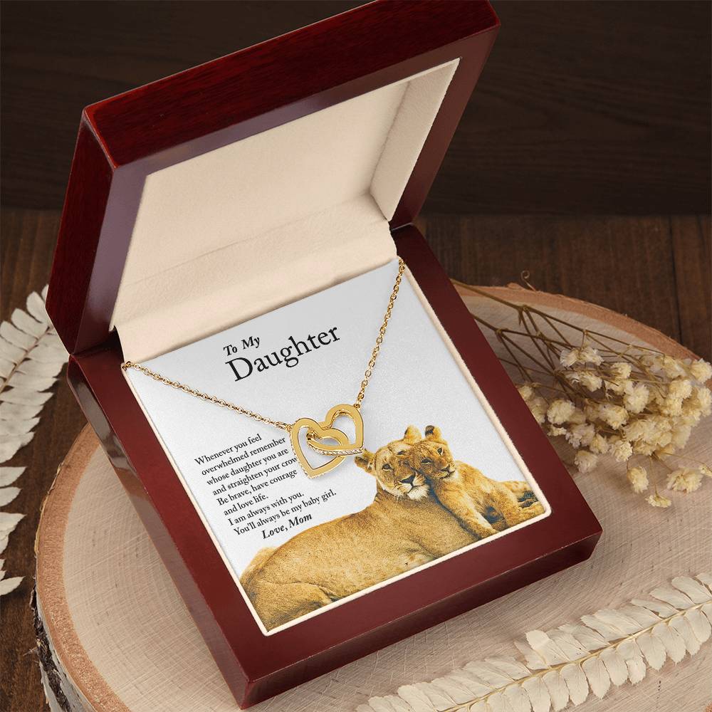 To My Daughter - Love Gift From Mom - Always With You - Interlocking Hearts Necklace