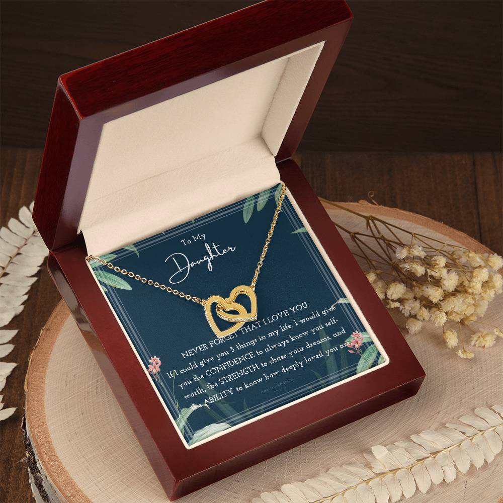 To My Daughter Daughter Necklace Anniversary Gift For Daughter Daughter Gift Gift For Daughter Christmas Birthday Interlocking Hearts Necklace