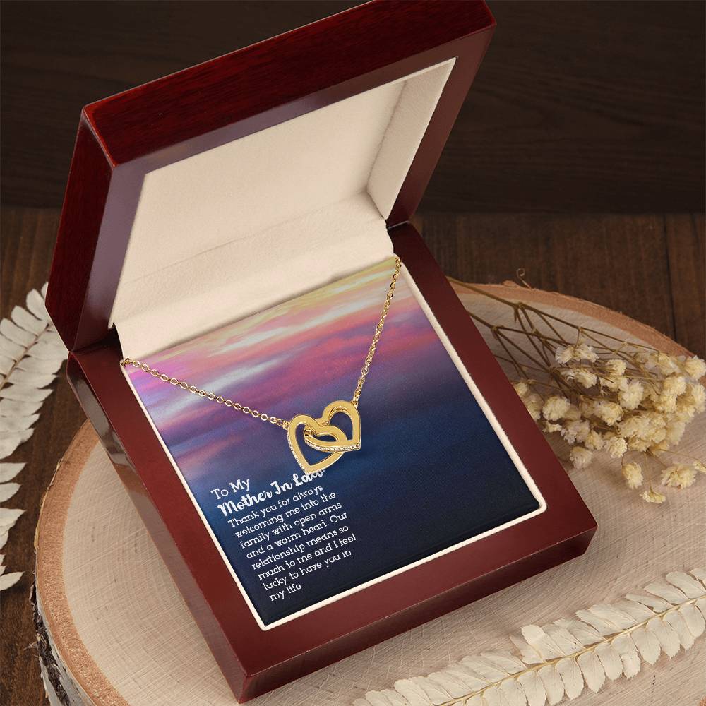 To My Mother-In-Law - Interlocking Hearts Necklace