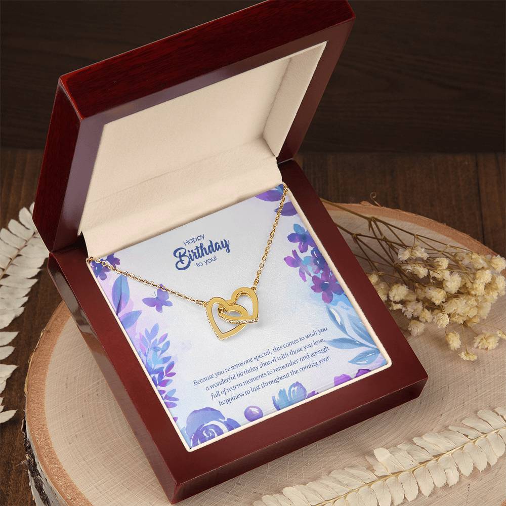 Birthday Edition Wonderful Birthday With Full Of Love! - Interlocking Hearts Necklace