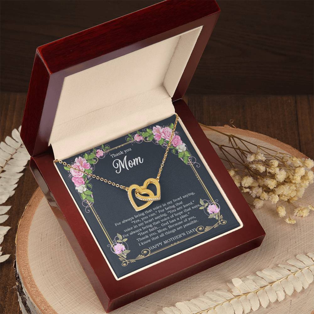Thank You Mom - Mother'S Day Gift - Luxury Interlocking Heart Necklace Interlocking Hearts Necklace