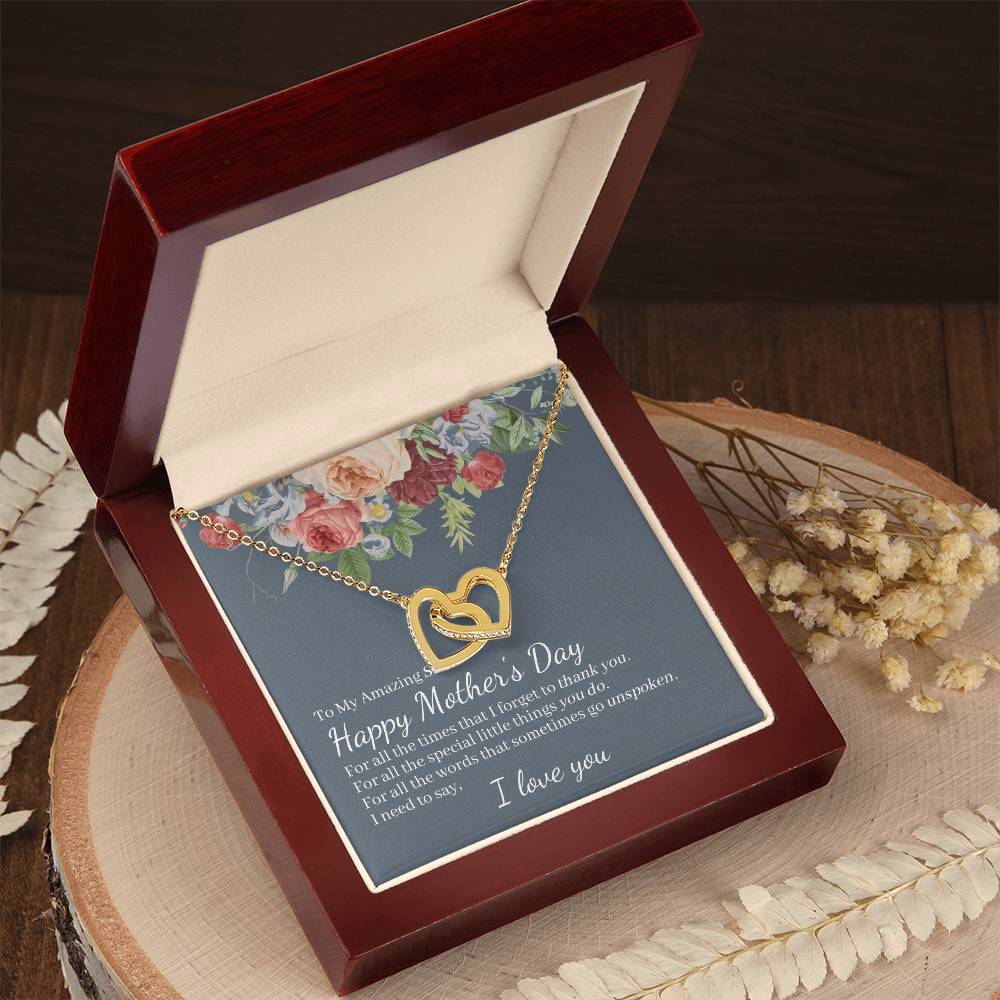 Amazing Sister Happy Mother'S Day Interlocked Hearts Necklace Interlocking Hearts Necklace