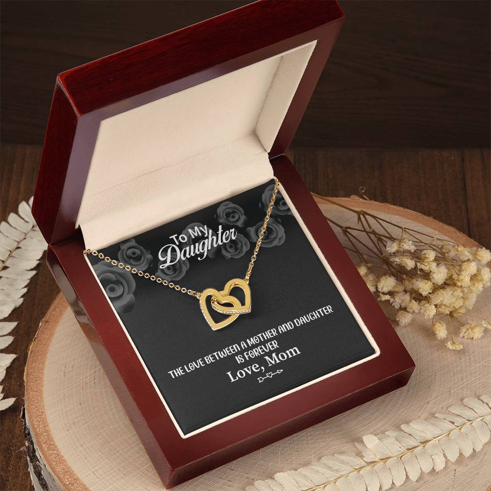 To My Daughter From Mom Interlocking Hearts Necklace Mother To Daughter Gift Birthday Gift To Daughter From Mom Daughter Necklace