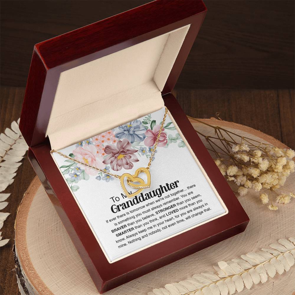 To My Granddaughter - Always Remember Interlocking Hearts Necklace