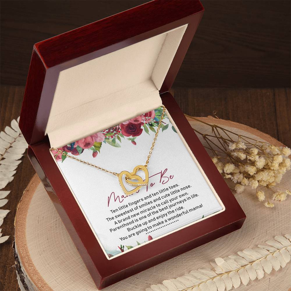 Mama To Be Interlocking Hearts Necklace Message Card
