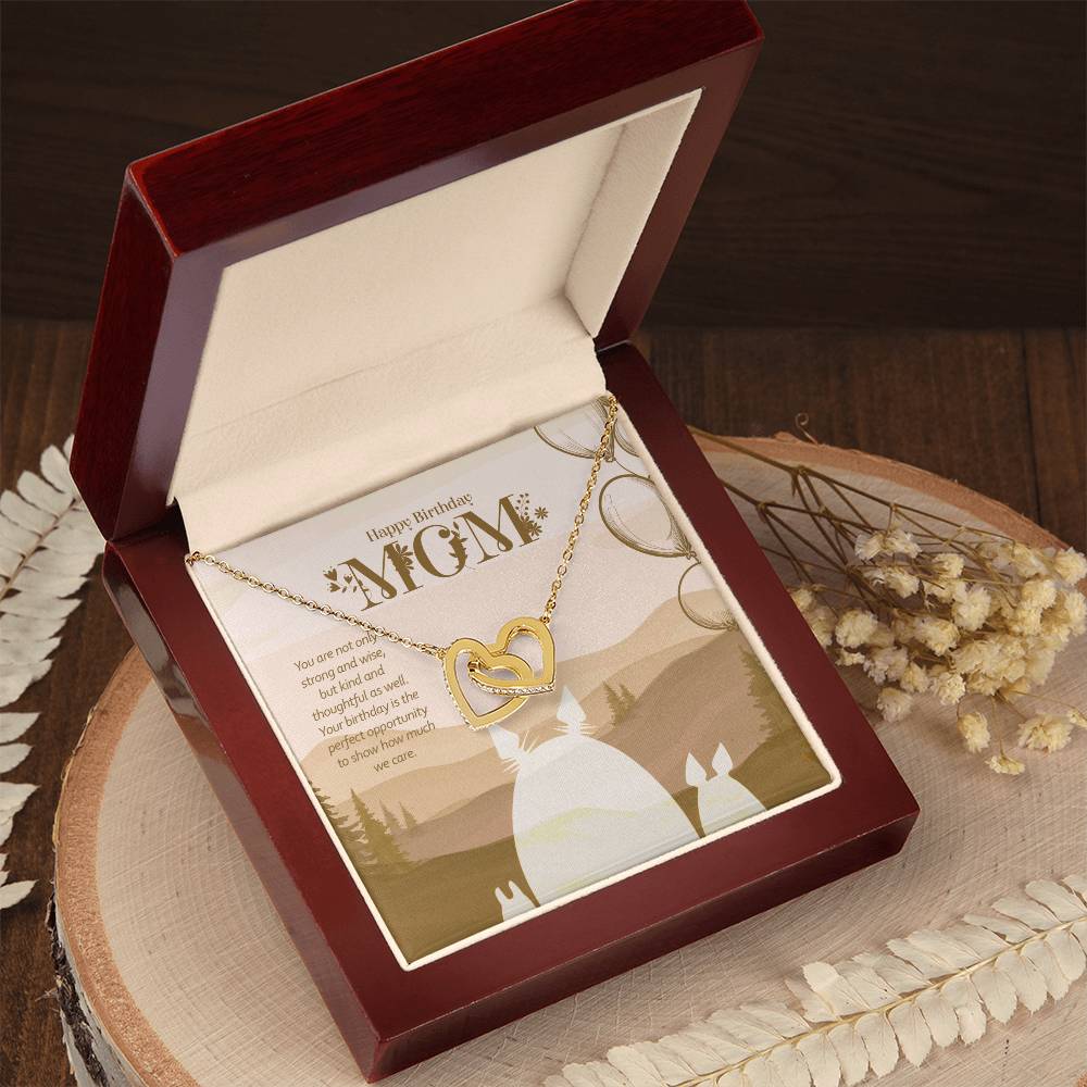 My Strong And Wise Mother - Interlocking Hearts Necklace