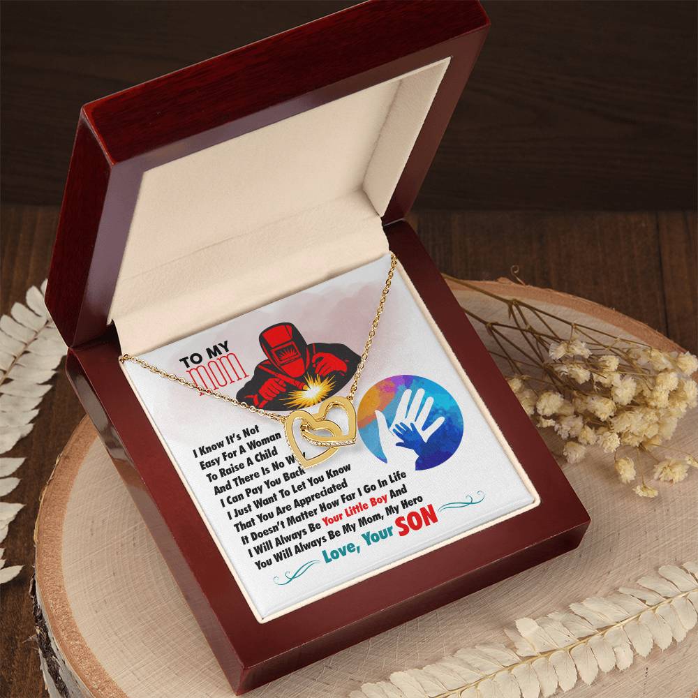 Welder'S Mom - Interlocking Heart Necklace Interlocking Hearts Necklace