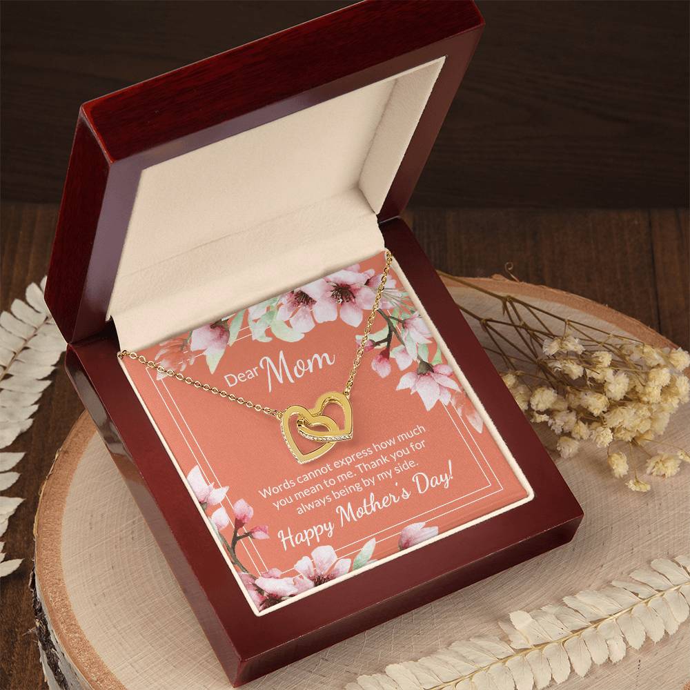 30 Mother'S Day Collection Interlocking Hearts Necklace - Coral Floral