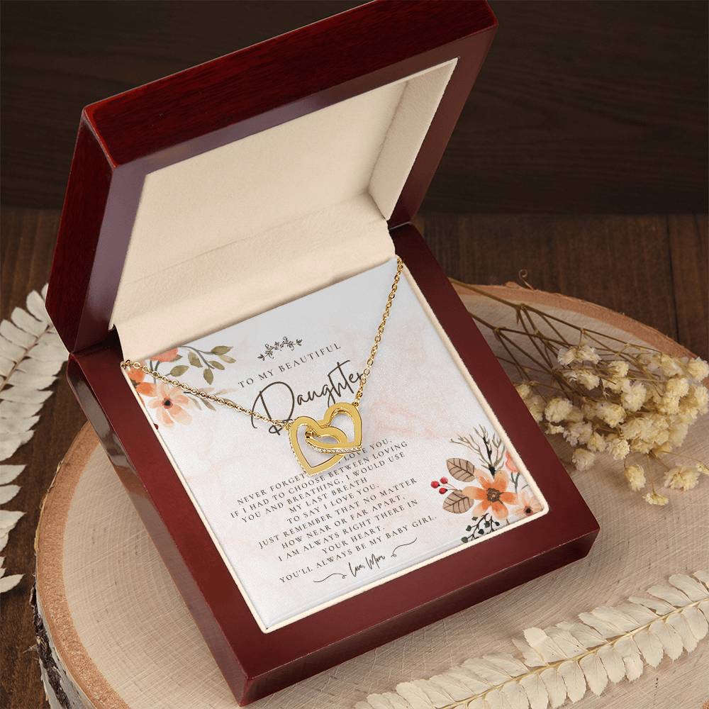 Always There Gift For Daughter Necklace Gift Interlocking Hearts Necklace