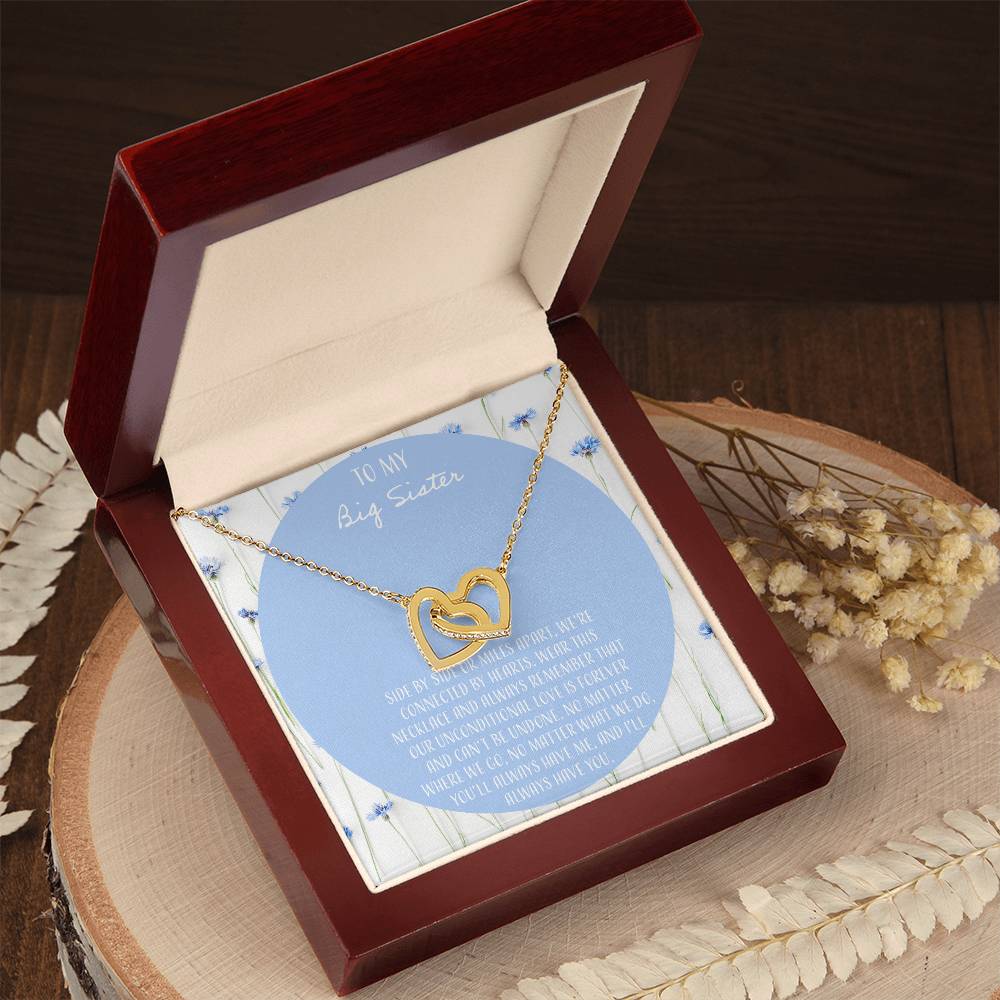 To My Big Sister Interlocking Hearts Necklace