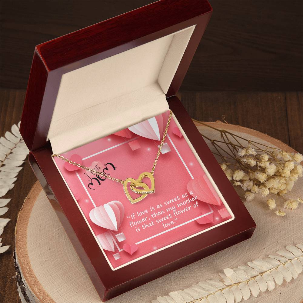 I Love My Mom Very Much Happy Mothers Day Interlocking Hearts Necklace