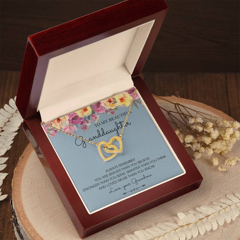 Always Remember - Best Gift For Granddaughter Interlocking Hearts Necklace