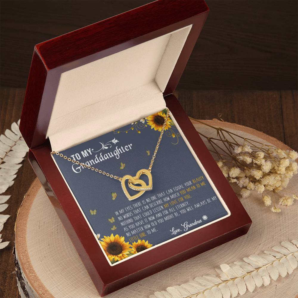 To My Granddaughter Interlocking Hearts Necklace Message Card