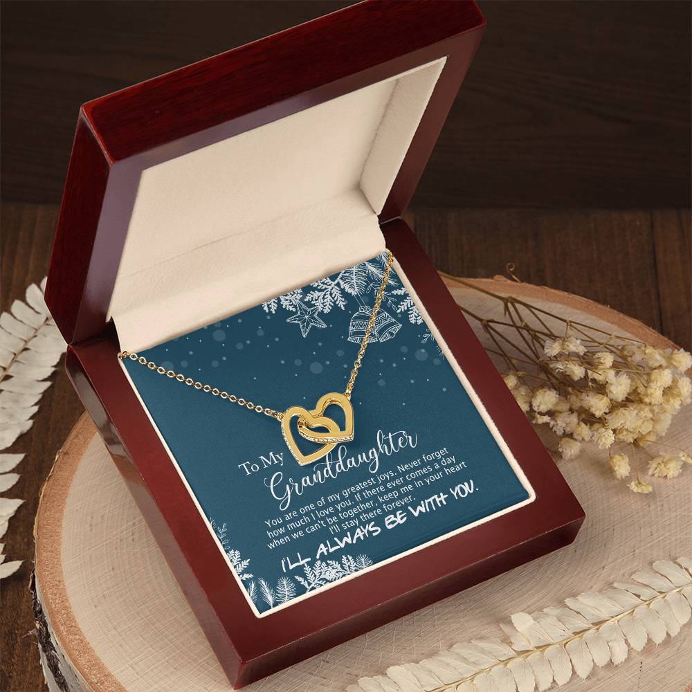 To My Granddaughter - I'Ll Always Be With You - Interlocking Hearts Necklace