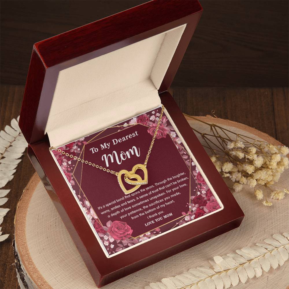Infinity Love - To My Dearest Mom Necklace Interlocking Hearts Necklace