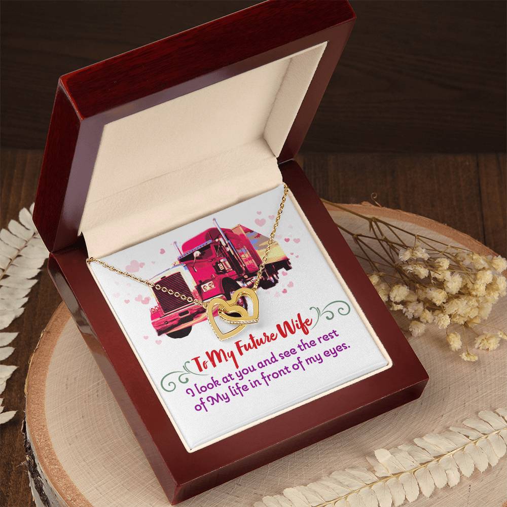 Trucker'S Future Wife - Interlocking Heart Necklace Interlocking Hearts Necklace