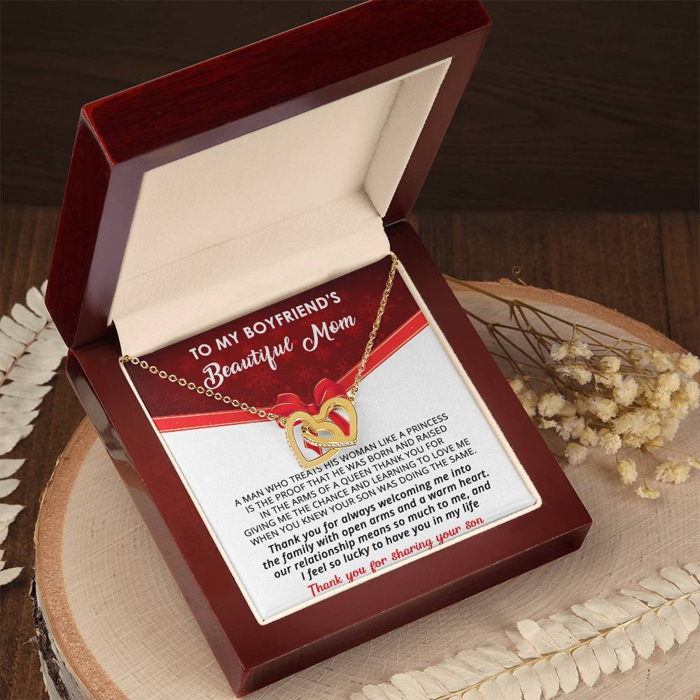 Gift For Boyfriend'S Mom - A Queen - Interlocking Interlocking Hearts Necklace