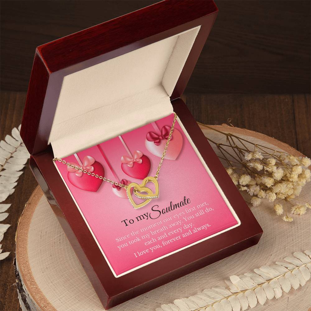 To My Soulmate - Interlocking Heart Necklace Interlocking Hearts Necklace