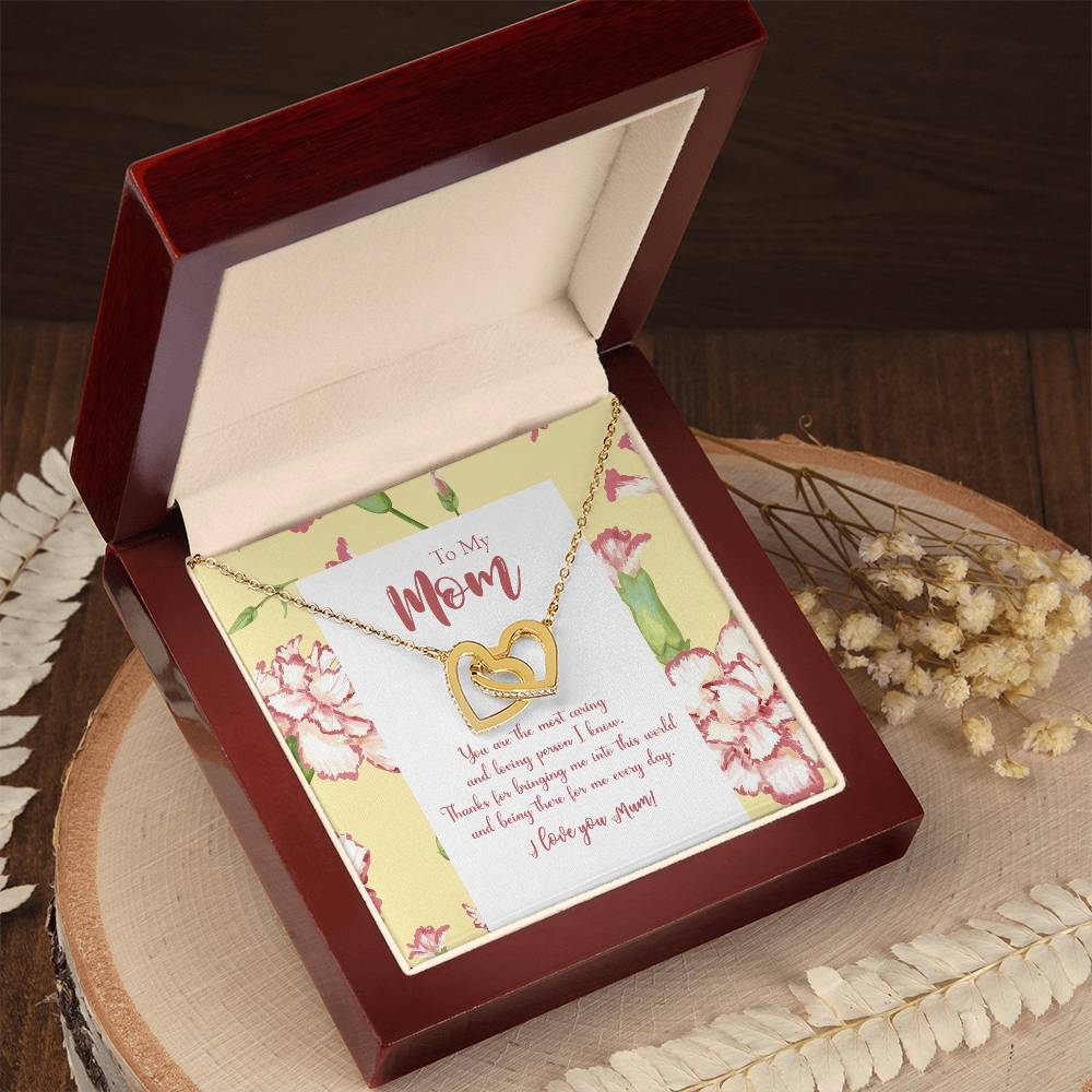 To My Mom You Are The Most Caring And Loving Person I Know Interlocking Hearts Necklace