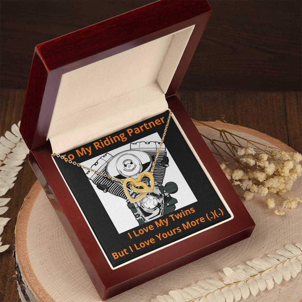 To My Riding Partner I Love My Twins Limited Edition Interlocking Hearts Necklace