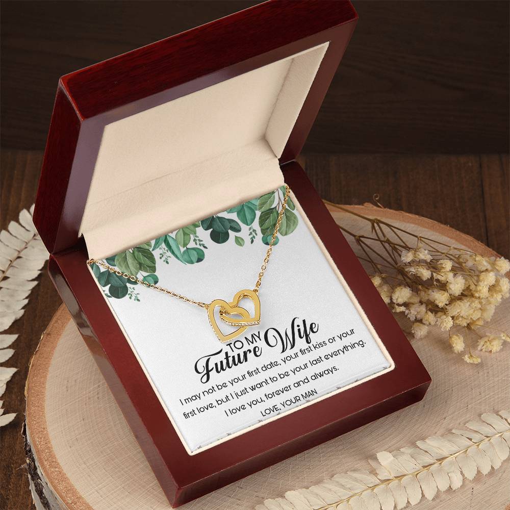 To My Future Wife Interlocking Hearts Necklace Message Card