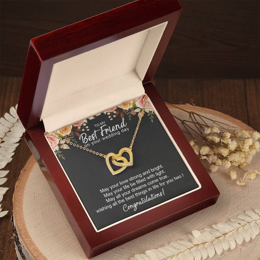 To My Wonderful Friend - Friendship Gift - Friends Forever - Friend Gift Interlocking Hearts Necklace