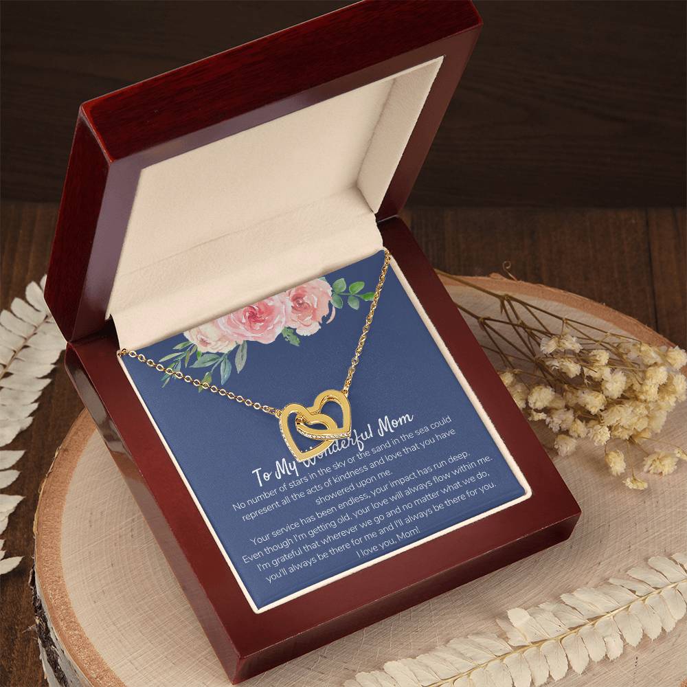 Wonderful Mom From Daughter Interlocking Hearts Necklace