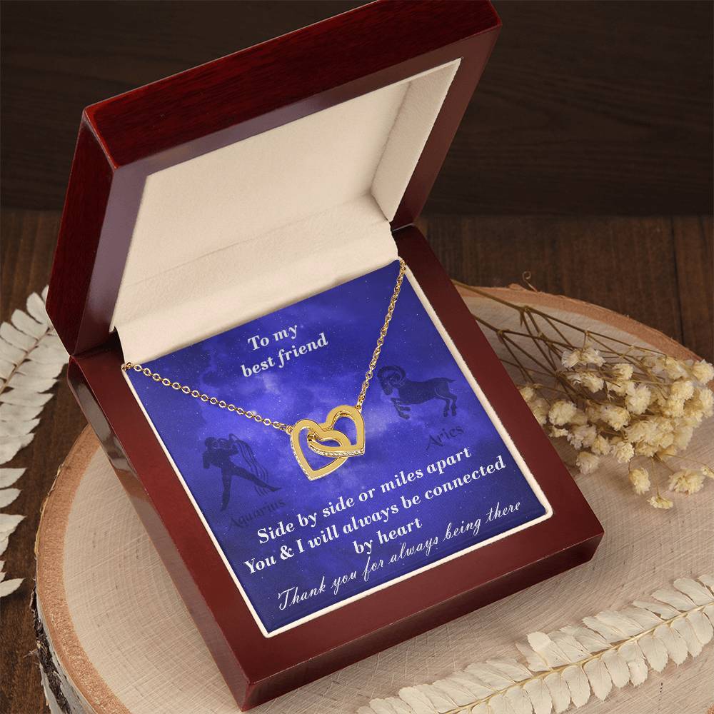 Aquarius To Aries Best Friend Interlocked Hearts Necklace Interlocking Hearts Necklace