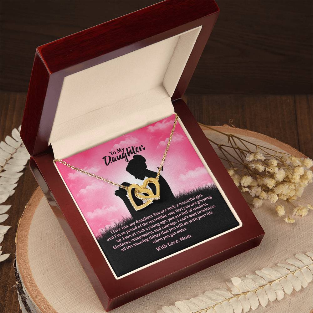I Love You My Daughter - To My Daughter - Necklace Interlocking Hearts Necklace