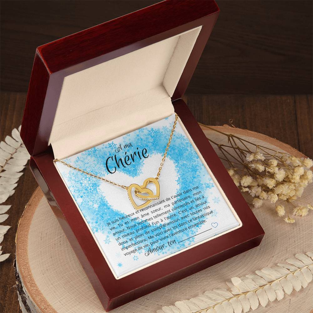 A Ma Chérie - Beautiful Winter Necklace Interlocking Hearts Necklace