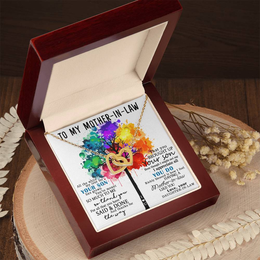 To My Mother-In-Law Gift For Mother-In-Law Mother-In-Law Necklace Mother-In-Law Pendant Mom-In-Law Necklace To My Future Mom-In-Law Interlocking Hearts Necklace