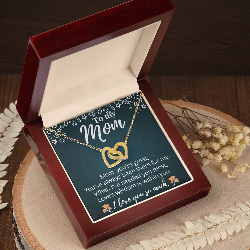 Mother'S Day Gift- Forever Together Love - Never-Ending Love Cubic Zirconia Stones Interlocking Hearts Necklace