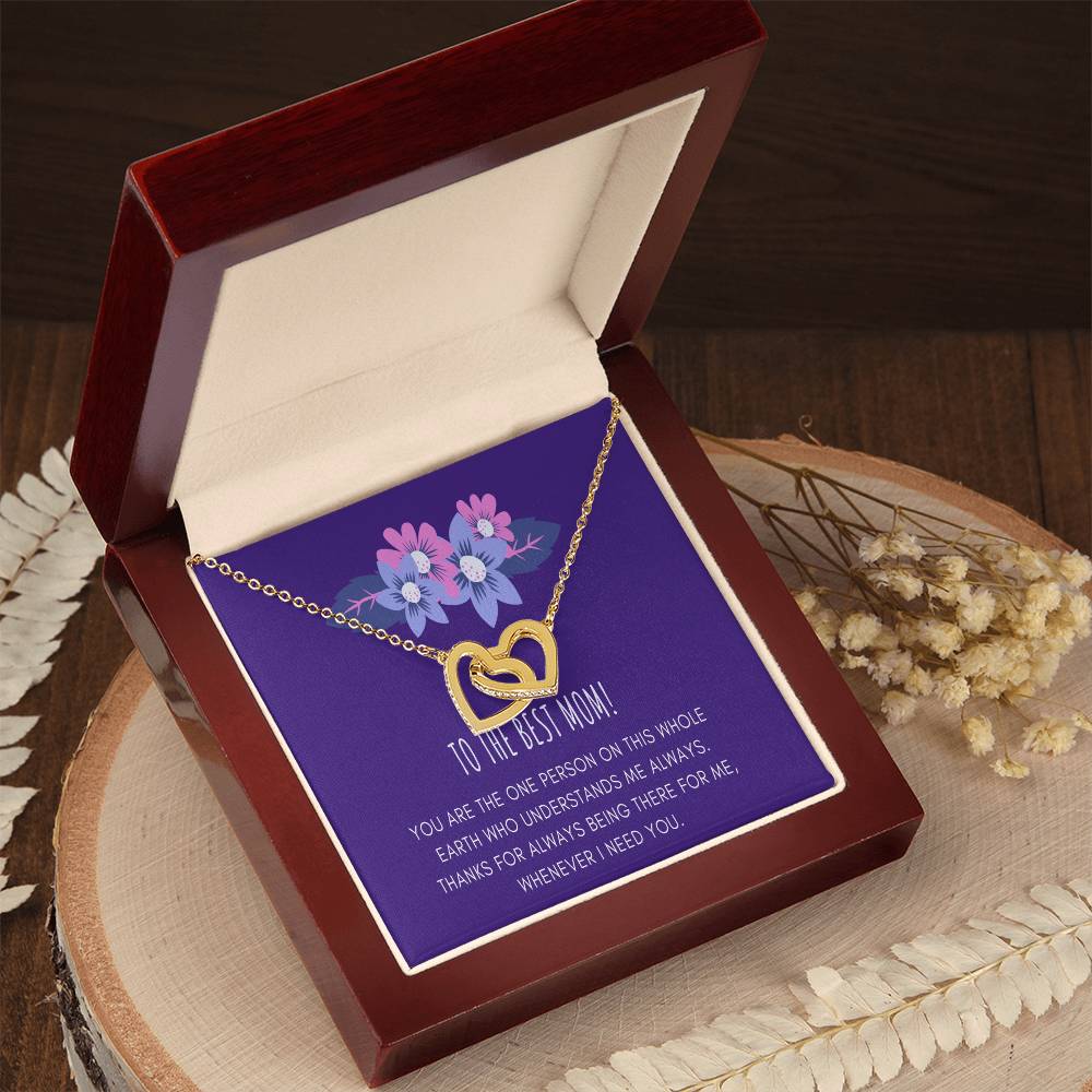 Gift For Mom From Daughter Mother Daughter Necklace Mom Gift From Daughter To My Mother Mother'S Birthday Best Mom Gift Message Card Interlocking Hearts Necklace