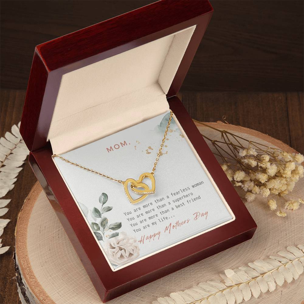 You Are My Life Mother'S Day Necklace Interlocking Hearts Necklace