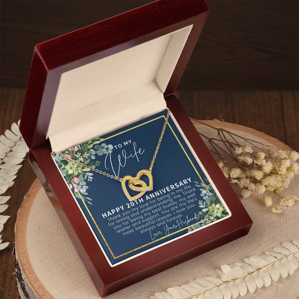 20Th Anniversary Gift For Wife 20 Year Anniversary Gifts 20Th Wedding Anniversary Gift Ideas 20 Year Anniversary Gift For Her Interlocking Hearts Necklace
